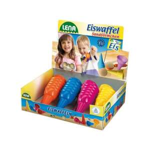 Lena Eiswaffel Sandformen - Set mit 4 bunten Plastik-Eiswaffeln zum Sandspielen - Strandspielzeug
