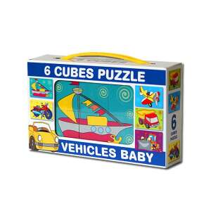 D-toys 6 Kockás Puzzle Járművek Baba - 6 darabos puzzle különböző járművekkel - Baba puzzle