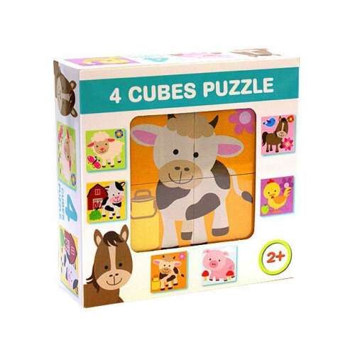Farmi Állatos Fa Mesekocka Puzzle - 4 db