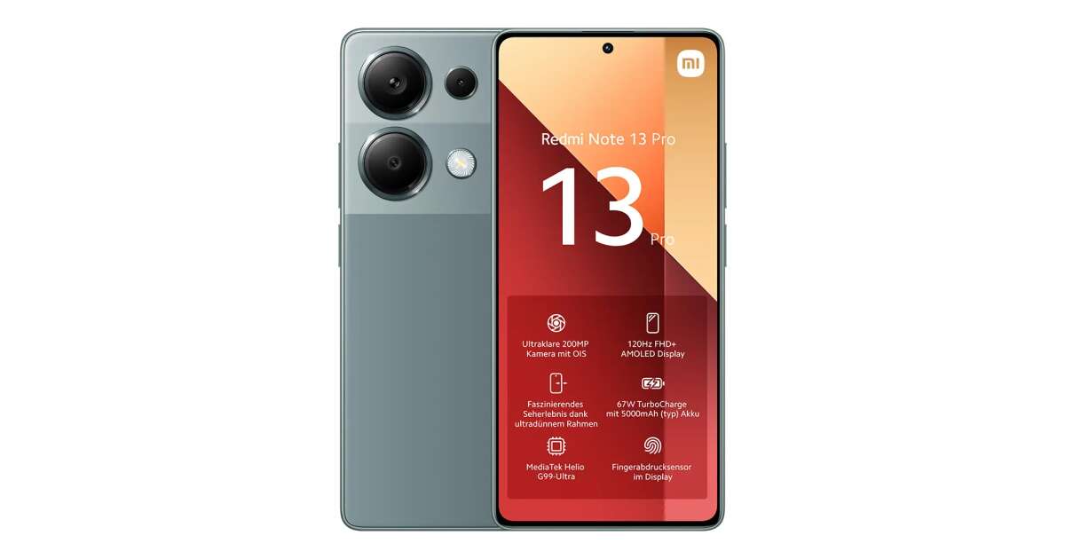 Xiaomi Redmi Note 13 Pro 256GB 8GB RAM Mobile Phone, Forest