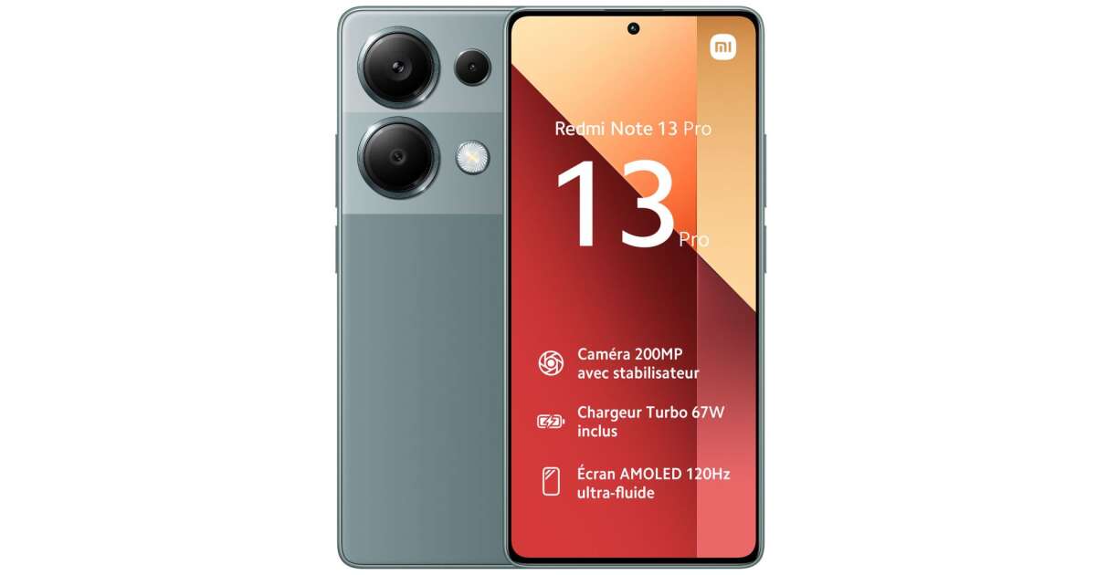 Xiaomi Redmi Note 13 Pro 256GB 8GB RAM Mobile Phone, Forest Green