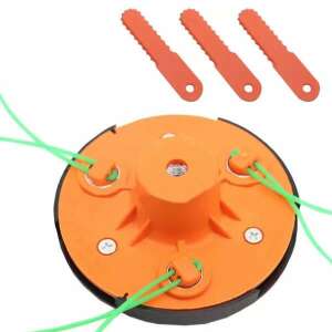 TriMax fűkasza fej, narancssárga fűkasza fej, 3 penge tartozékkal, damilfej, fűnyíró fej, gyomirtós fej - Fűkasza damilfej