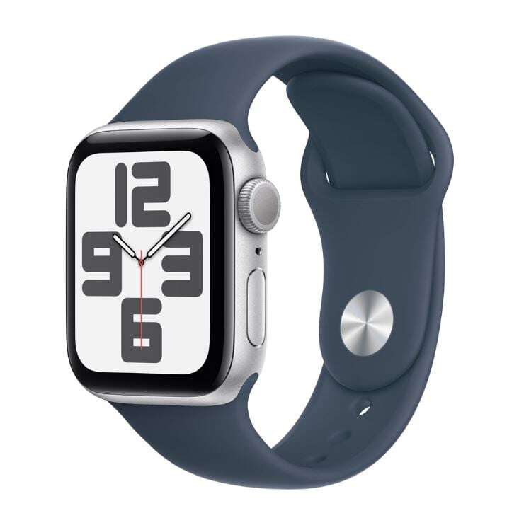 Apple watch se (2022) gps 40mm ezüstszínű alumíniumtok, kék sport...