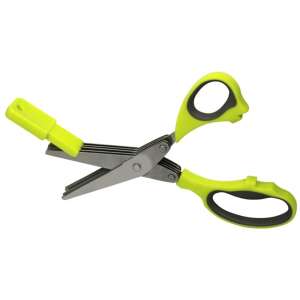 Blaumann fűszernövényvágó olló, 21 cm, rozsdamentes acél, zöld műanyag fogantyú, 5 pengés, konyhai olló - Blaumann