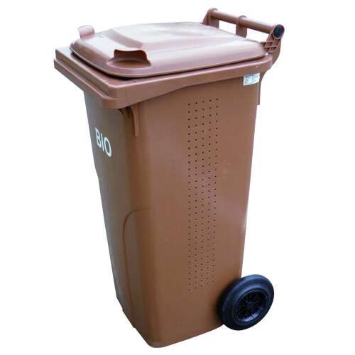Brown 240L Europlat Austria Bio Waste Bin with wheels