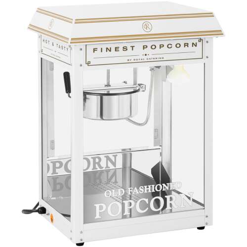 Automatische Popcorn-Röstmaschine retro teflon 1600 w 5-6 kg/h - weiß-gold