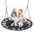 Three people and a dog sitting on Neo-Sport SWINGO Nest Swing 120cm - Black