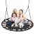 Three people and a dog sitting on Neo-Sport SWINGO Nest Swing 120cm - Black