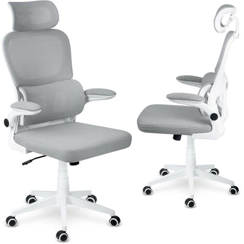 Sofotel Formax ergonomikus irodai szék szürke és fehér színben, elölről és oldalról