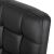 Close-up of Sofotel Benton black leather office chair backrest with quilted design.