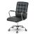 Sofotel Benton black leather office chair, angled view.