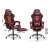Smart Gamers Cerberus gamer szék, fekete és piros, lábtartóval, méretek