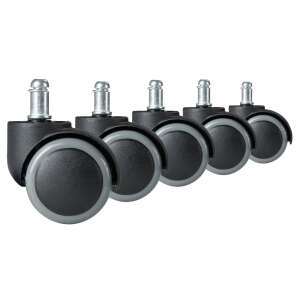 5 db szürke gumírozott irodai szék görgő készlet - Irodai szék görgő