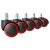 Rubberized castors for seats black/red 5 pcs. 94199371