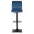 Front view of Sofotel Drava blue bar stool with footrest