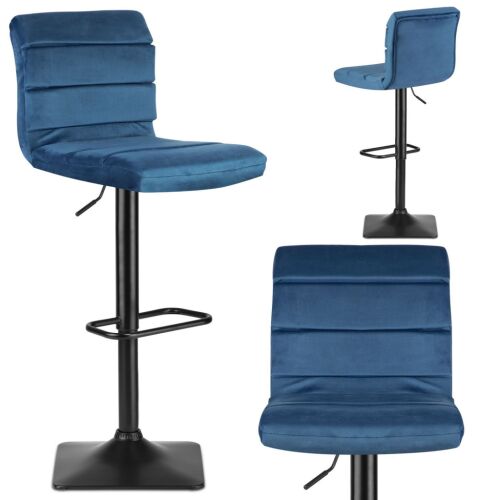 Collage of Sofotel Drava blue velvet bar stool from different angles