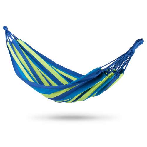 Malaga double hammock, blue and green striped