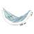 Malaga double hammock, blue and green striped, with dimensions