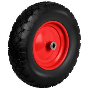 Humberg Black and Red Wheelbarrow Wheel - Angled View - Hand tool