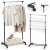Massido Clothing Rack Collage: Garment Rack with Shoe Storage and Details
