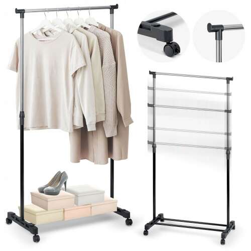 Massido Clothing Rack Collage: Garment Rack with Shoe Storage and Details