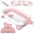 Ricokids foldable baby bathtub with thermometer, white and pink, angled view