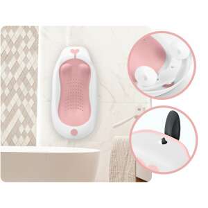 Babybadewanne mit Thermometer und Einsatz rk-282 weiß und rosa 94200418 Babywannen, Wannenständer
