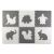 Ricokids 6-piece grey and white foam puzzle mat with animal shapes