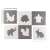 Ricokids foam puzzle mat with animal shapes, grey and white, 6 pieces
