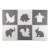 Ricokids foam puzzle mat with animal shapes, grey and white, 6 pieces