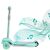 Ricokids mint and grey three-wheel scooter with LED lights