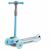 Ricokids light blue three-wheel scooter with illuminated wheels, angled view