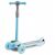 Ricokids light blue three-wheel scooter with illuminated wheels, angled view