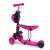 Ricokids 3in1 pink scooter with seat and ladybug basket, side view