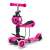 Ricokids 3in1 pink scooter with seat and ladybug basket, illuminated wheels