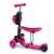 Ricokids 3in1 pink scooter with seat and ladybug basket, side view
