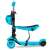 Ricokids 3-in-1 scooter with ladybug basket and adjustable seat, turquoise blue
