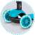 Ricokids 3-in-1 scooter with light-up wheels, turquoise blue
