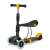 Ricokids 3-in-1 scooter with seat and light-up wheels, black and yellow