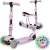 Ricokids 3-in-1 Pink Scooter with Light-Up Wheels, Convertible Ride-On Toy