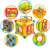 RicoKids Activity Cube RK-747 educational toy for babies, collage of different sides of the cube