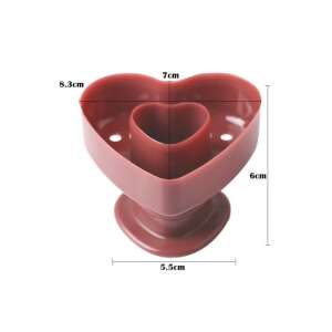Szív alakú fánk kiszúró forma, piros műanyagból, szív alakú fánkok készítéséhez - Sütemény kiszúró