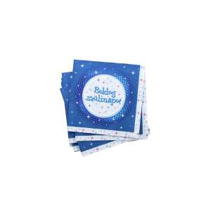 Kék Boldog Születésnapot feliratos szalvéta - 33 cm x 33 cm, 16 db / csomag 94205363 