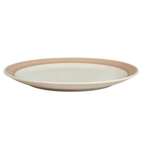 Arktik fehér világos barna szalaggal diszitett 26 cm-es Cesiro lapos tányér
