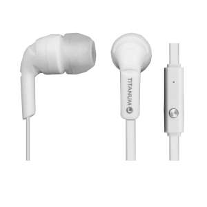 Titanum TH109W white stereo earphones with microphone - Headphone and Bluetooth Speaker