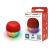 Boompods Soundflare Ocean red Bluetooth speaker with beat-driven lights and plastic-free packaging