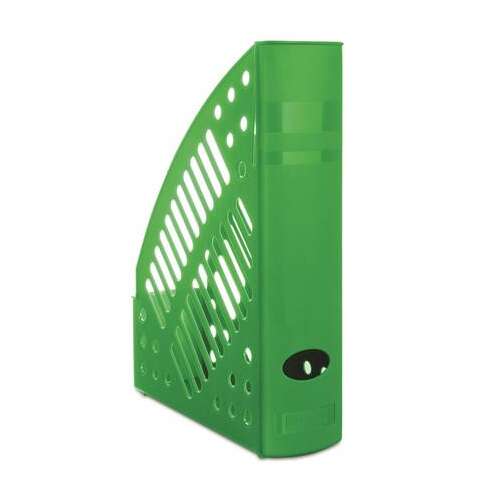 DONAU grüner Zeitschriftenhalter aus Kunststoff, 70 mm Rücken