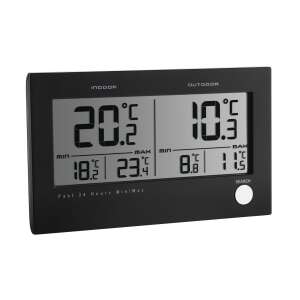 Twin 30.3048 digitális beltéri-kültéri hőmérő vezeték nélküli távirányítóval, mutatja a jelenlegi, minimális és maximális hőmérsékletet Celsius és Fahrenheitben - TFA
