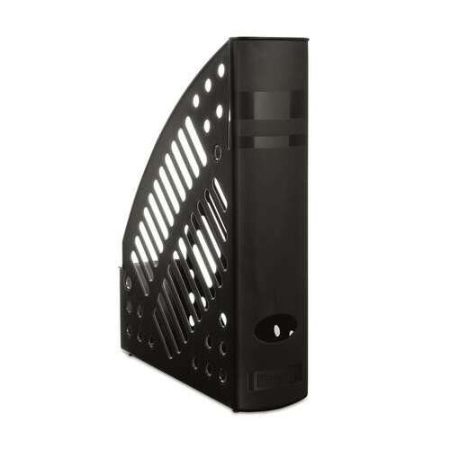 DONAU schwarzer Zeitschriftenständer aus Kunststoff, 70 mm Rücken