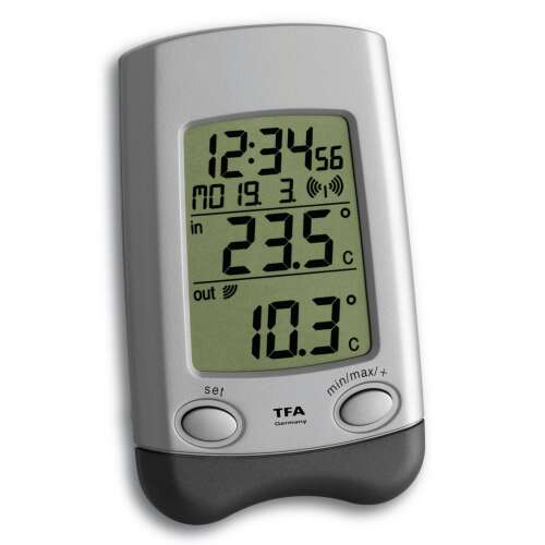 TFA Wave 30.3016 digital indoor and outdoor thermometer with radio controlled clock